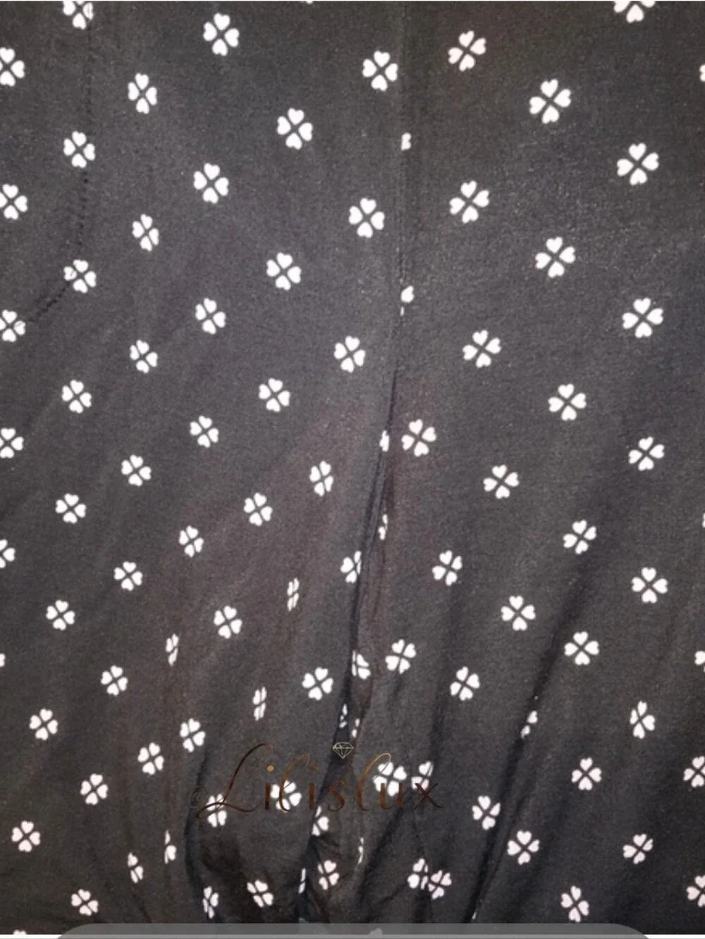 Heart Clover Print Jersey Knit Cropped Coordinating Pajama Set